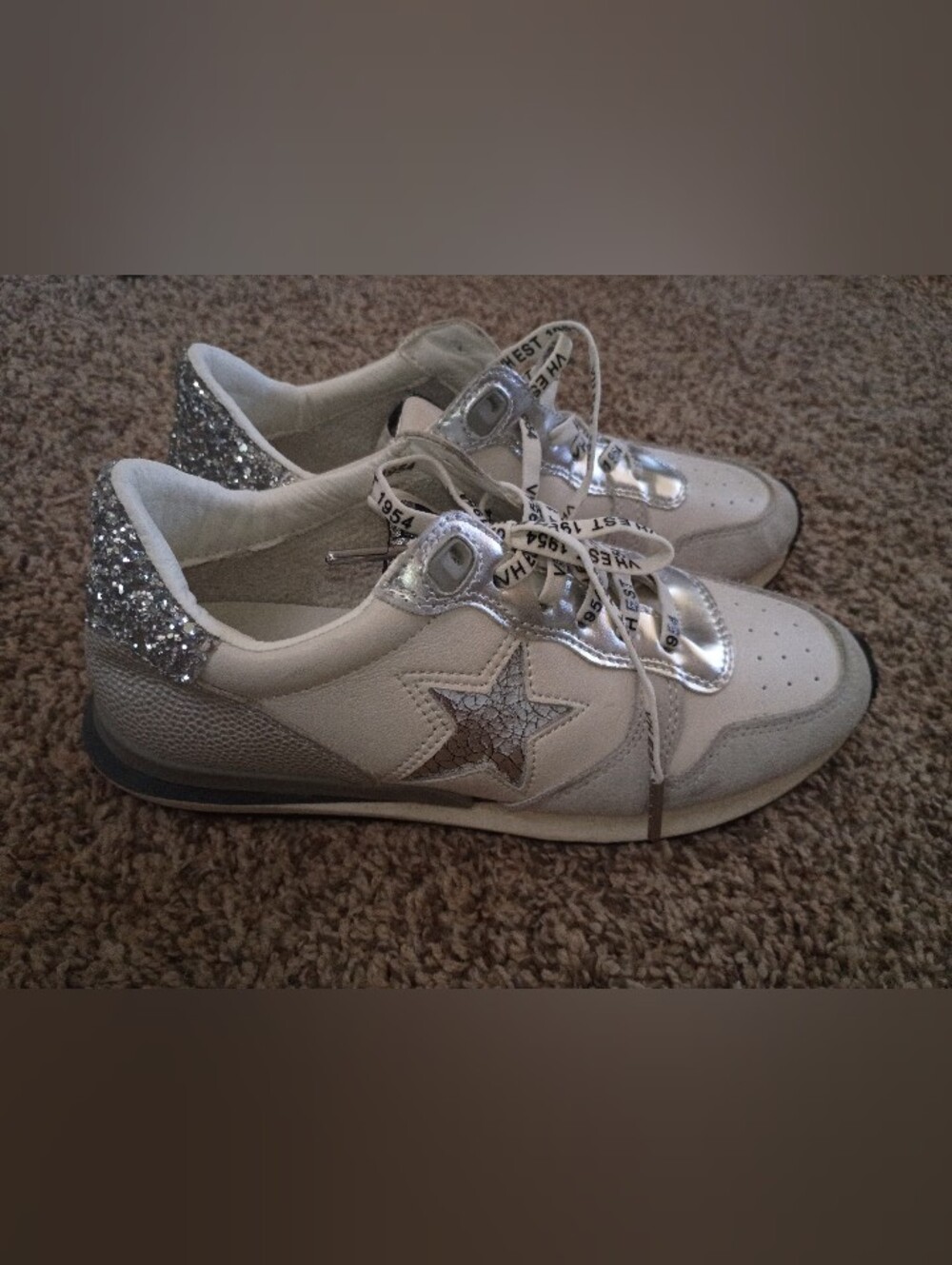 Vintage  Havana Women's Silver Star Accent Lace-Up Sneakers